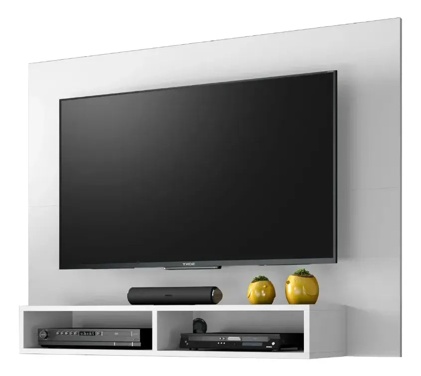 Rack Plus Exahome Mueble Para Tv Moderno Y Funcional Pared Blanco