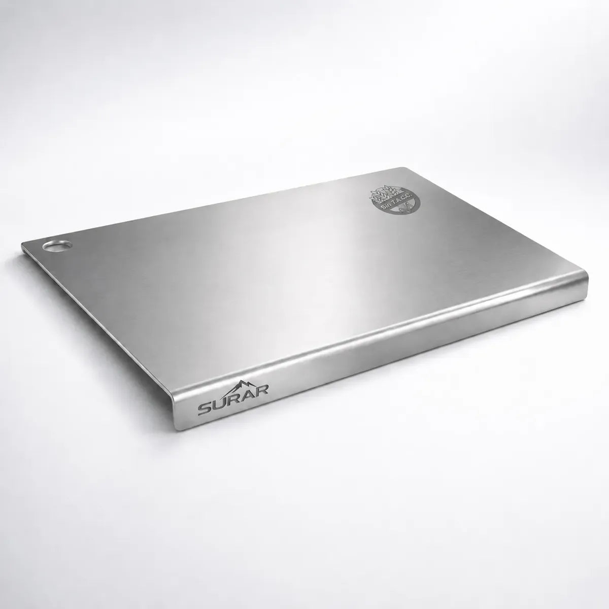 Tabla De Acero Inoxidable 50x35 Con Tope Para Cocina 1.2 Mm