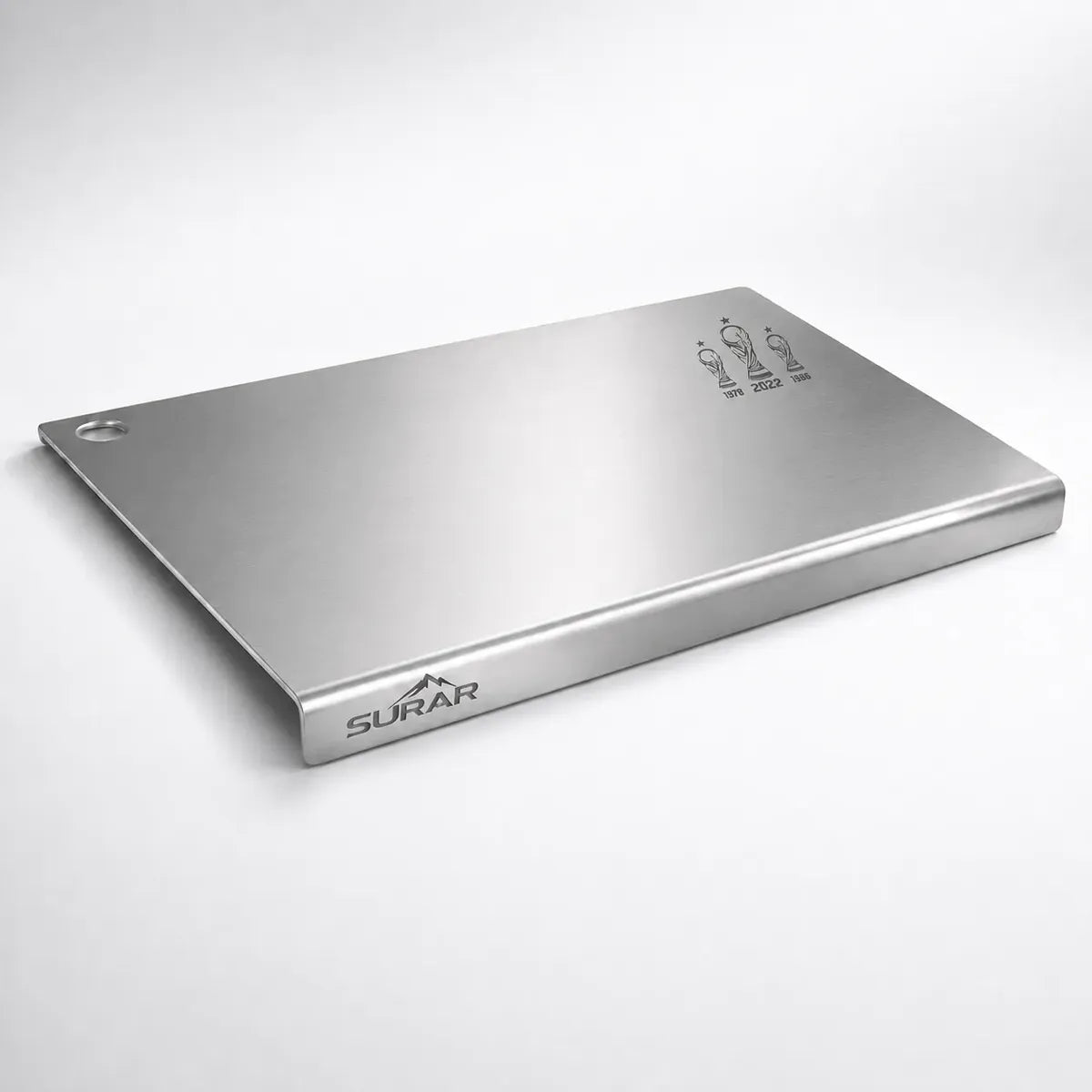 Tabla De Acero Inoxidable 50x35 Con Tope Para Cocina 1.2 Mm
