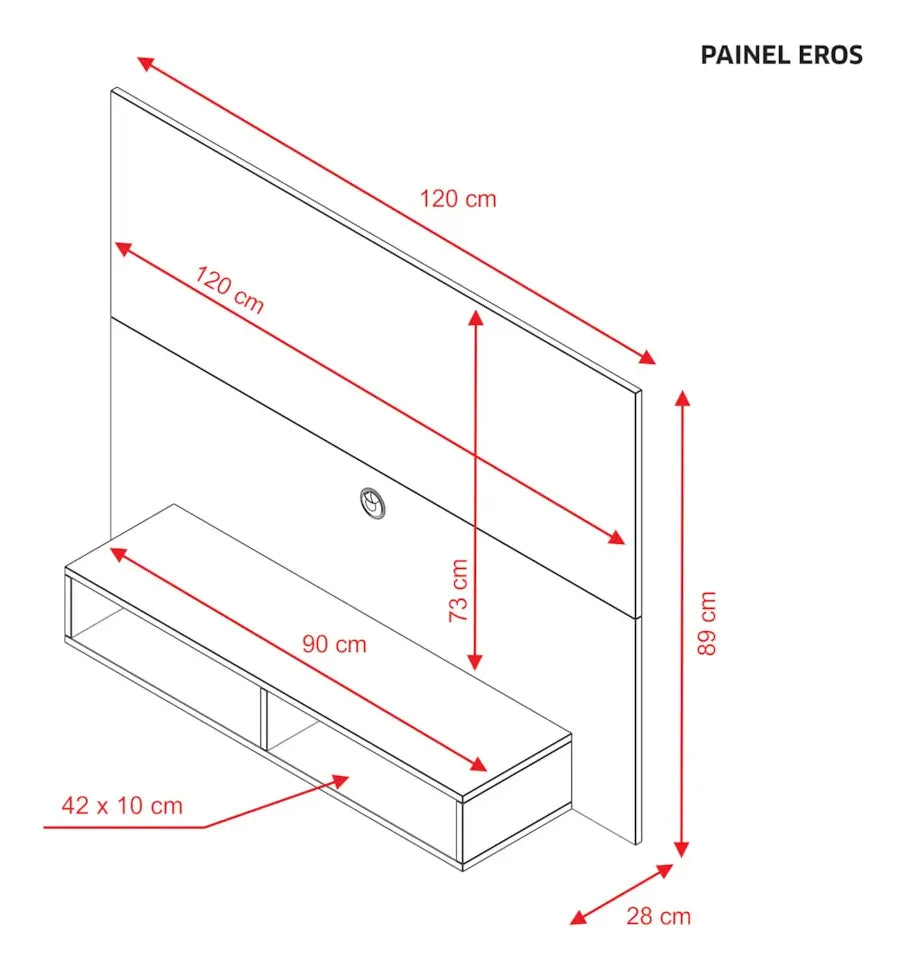 Rack Plus Exahome Mueble Para Tv Moderno Y Funcional Pared Blanco