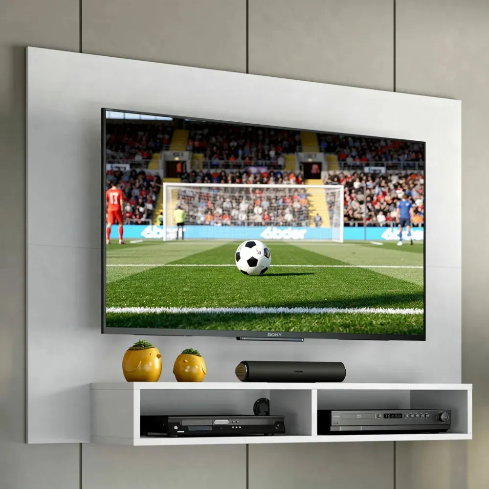 Rack Plus Exahome Mueble Para Tv Moderno Y Funcional Pared Blanco