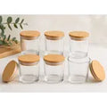 Vaso Portavelas Vidrio 8,4 Cm Tapa Bamboo Set X6 Cup Deco