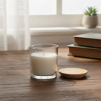 Vaso Portavelas Vidrio 8,4 Cm Tapa Bamboo Set X6 Cup Deco