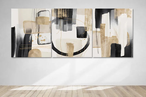 Cuadro Abstracto Triptico 130x52cm Decorativo Moderno