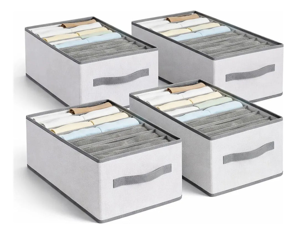 Cajones Pack X 4 Cajón Canasto Con Divisiones Ropa Plegable