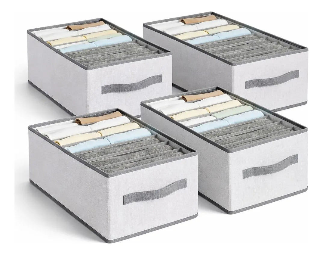 Cajones Pack X 4 Cajón Canasto Con Divisiones Ropa Plegable