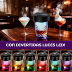 Ahumador Eléctrico Whisky 6 Gustos Madera Recargable Luz Led Negro