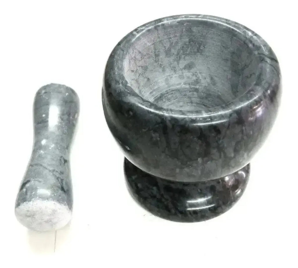 Mortero Marmol Con Machacador Pison Para Moler En Caja