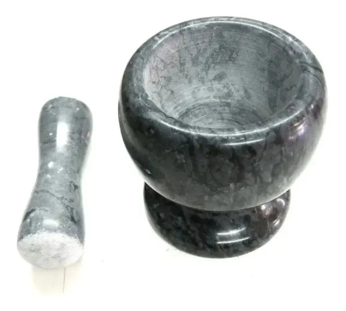 Mortero Marmol Con Machacador Pison Para Moler En Caja