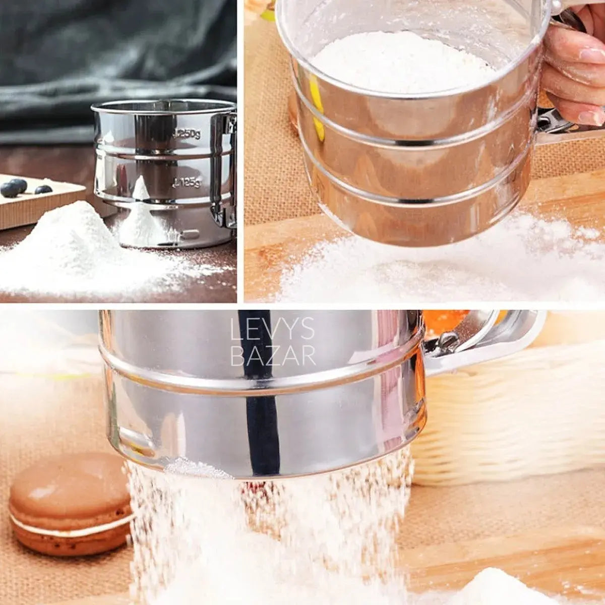 Set Completo de Repostería 5 en 1 – Balanza Digital + Tamiz de Harina + Termómetro de Cocina + Tapete de Silicona Antiadherente Horno y Rejilla de Enfriamiento