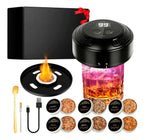 Ahumador Eléctrico Whisky 6 Gustos Madera Recargable Luz Led Negro