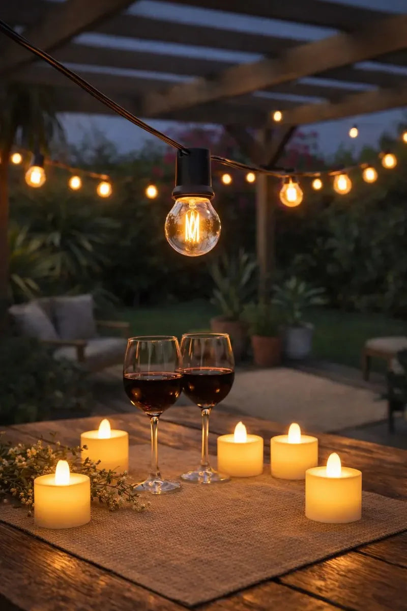 Guirnalda De Luces Focos Vintage Para Exterior 30 Metros