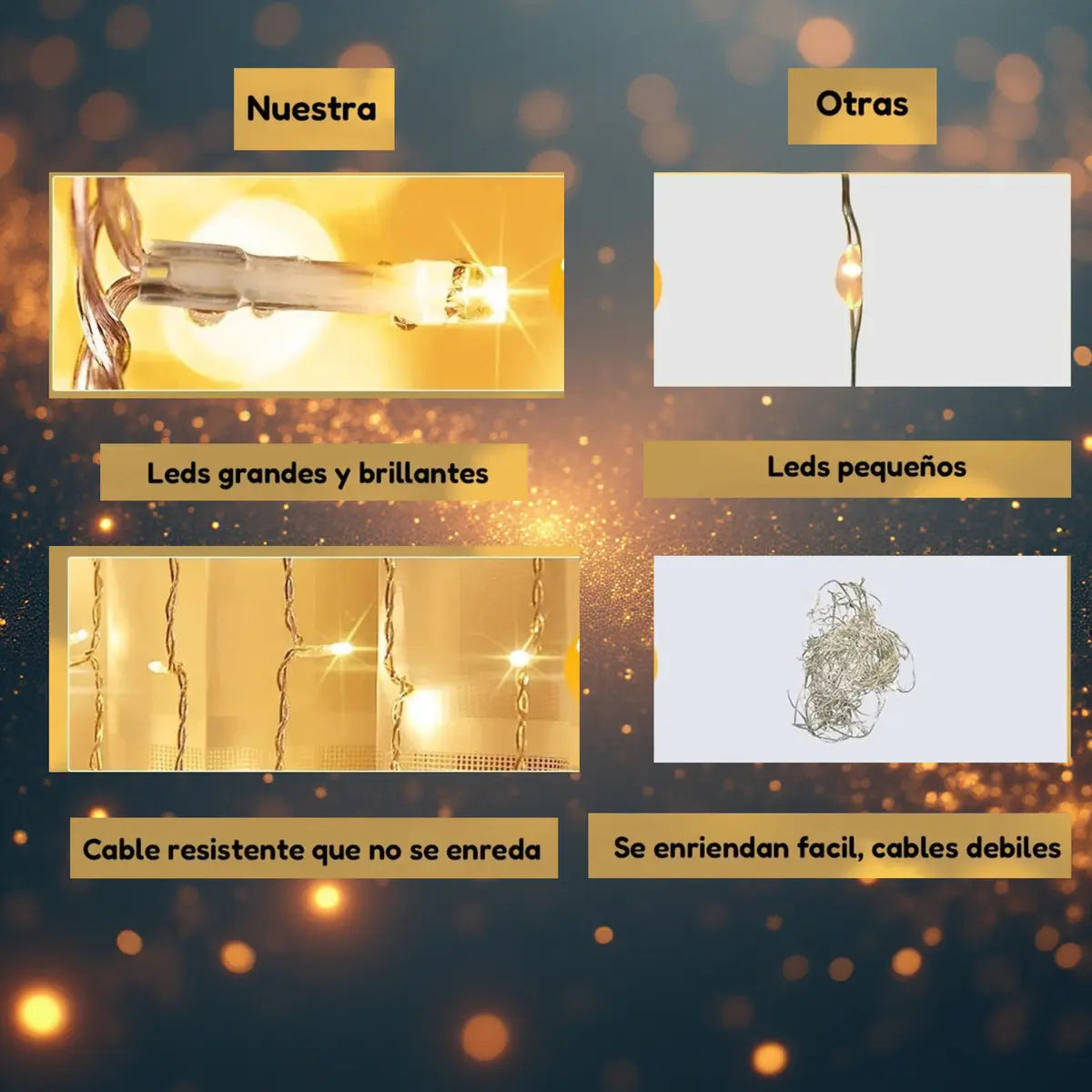 Guirnalda Cortina Led Navidad De 3x3 Metros 300leds 8 Efectos - Interconectable
