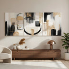 Cuadro Abstracto Triptico 130x52cm Decorativo Moderno