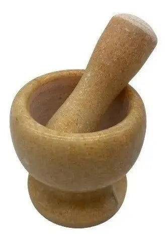 Mortero Marmol Con Machacador Pison Para Moler En Caja