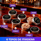 Ahumador Eléctrico Whisky 6 Gustos Madera Recargable Luz Led Negro