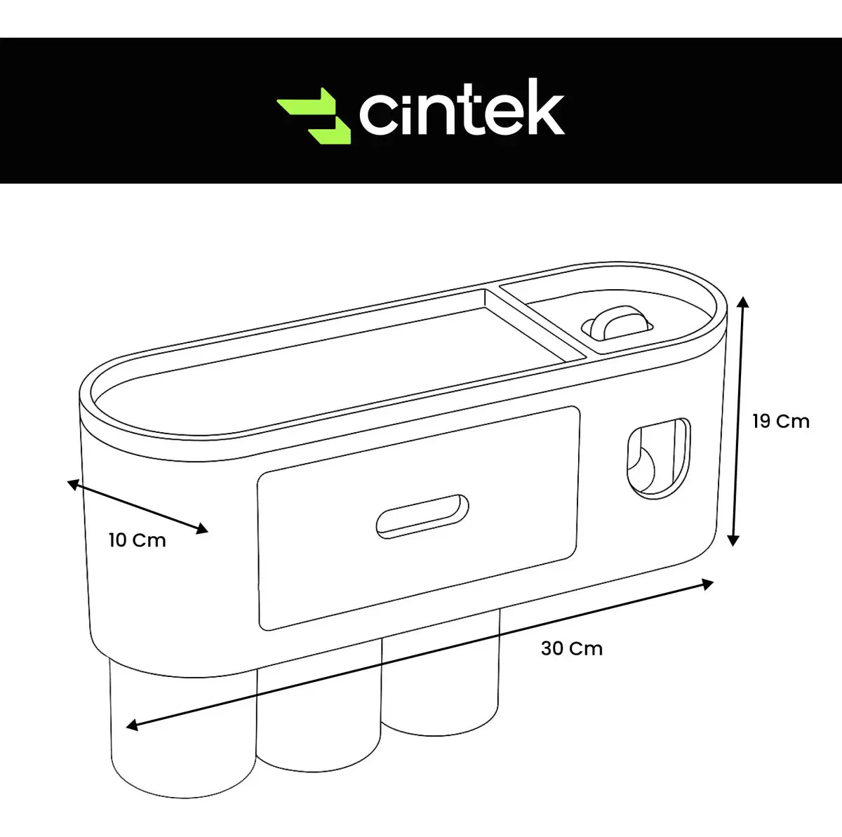 Dispenser Automatico Pasta Dental Porta Cepillos Baño Cintek Pared