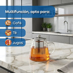 Tetera De Vidrio Termico Con Filtro Infusor Waggs Acero Inox 750ml