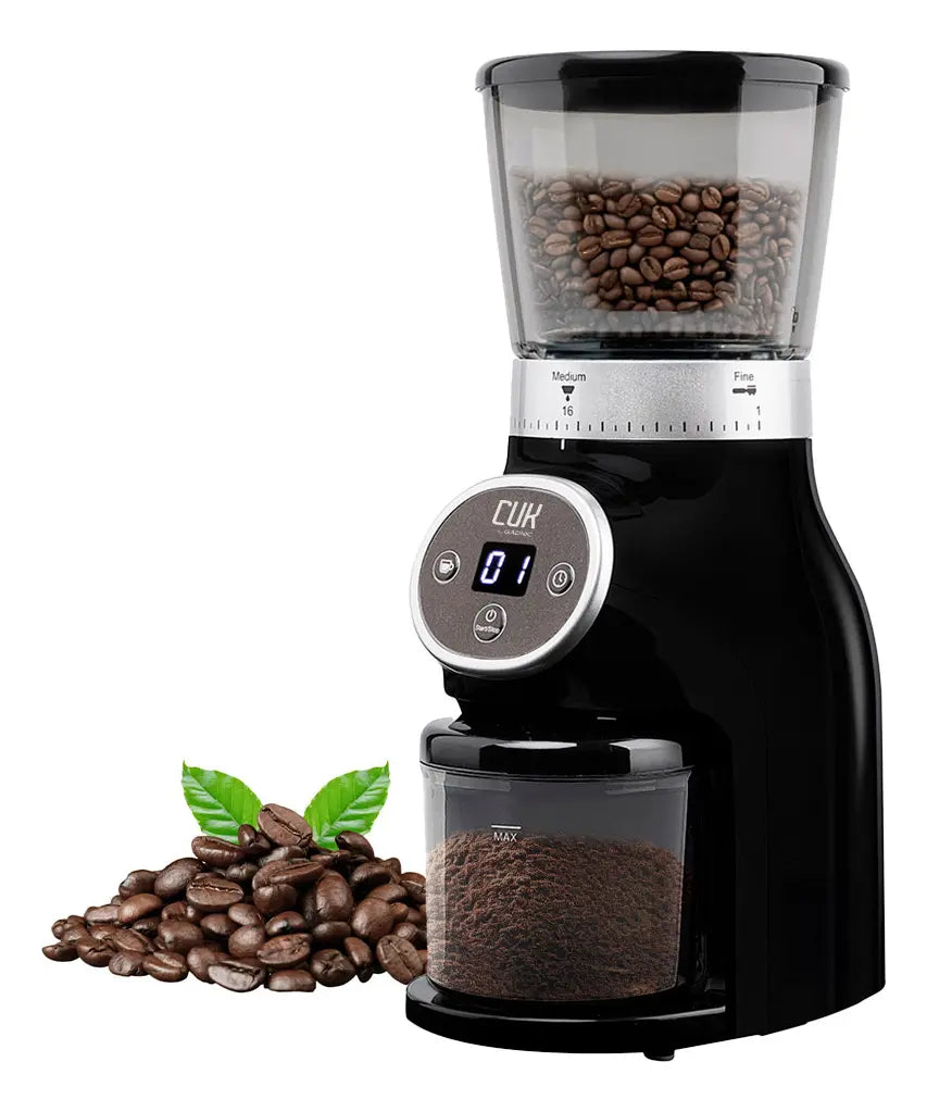Molinillo De Café Eléctrico Cuk By Gadnic 165 W Ajustable 31 Niveles Molienda Control Digital