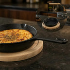 Provoletera de Hierro Fundido con Base de Madera Waffy, Antiadherente para Cocina y Parrilla