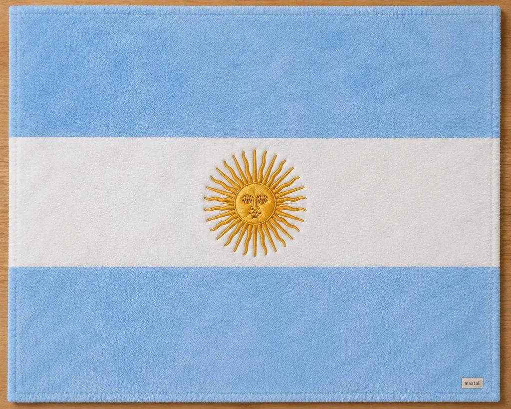 Manta, Bandera Argentina, Flannel, Bordada 160x 120 De Lujo!