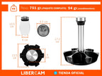 Set Condimentero Especiero Giratorio X6 Frascos Vidrio LIBERCAM COCI-10 Acero Color Negro