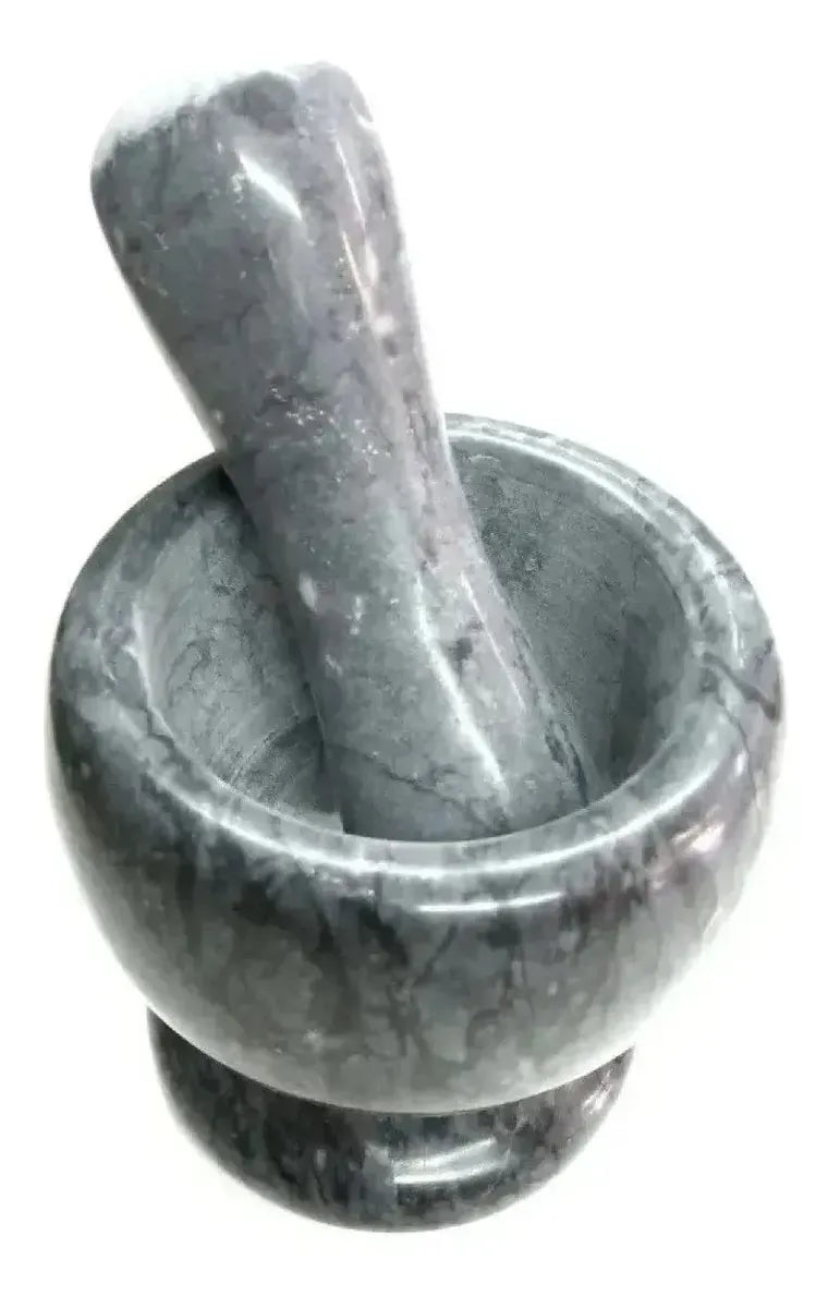 Mortero Marmol Con Machacador Pison Para Moler En Caja