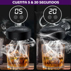 Ahumador Eléctrico Whisky 6 Gustos Madera Recargable Luz Led Negro