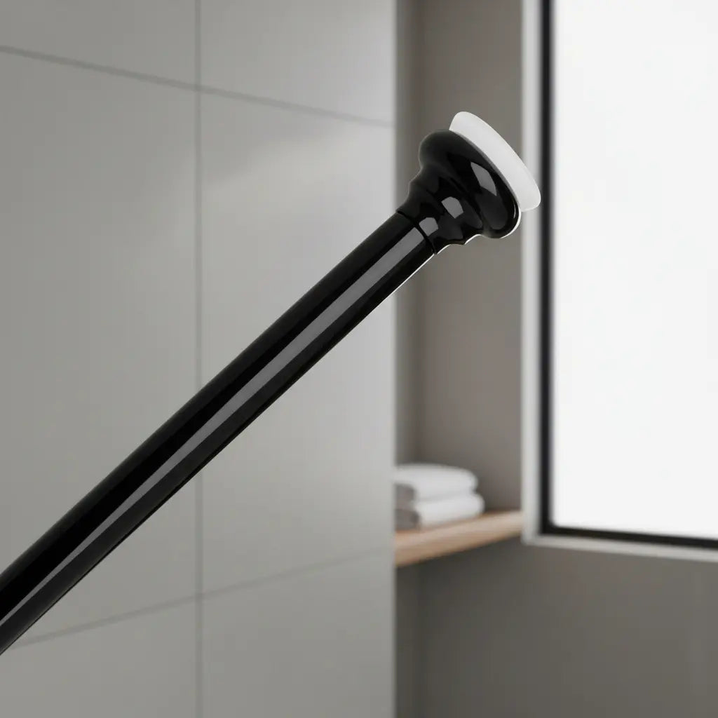 Caño Negro Para Cortina De Baño De 1,10 A 2mts Lujo
