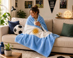 Manta, Bandera Argentina, Flannel, Bordada 160x 120 De Lujo!
