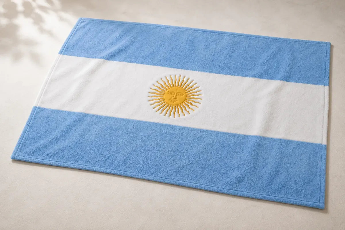 Manta, Bandera Argentina, Flannel, Bordada 160x 120 De Lujo!