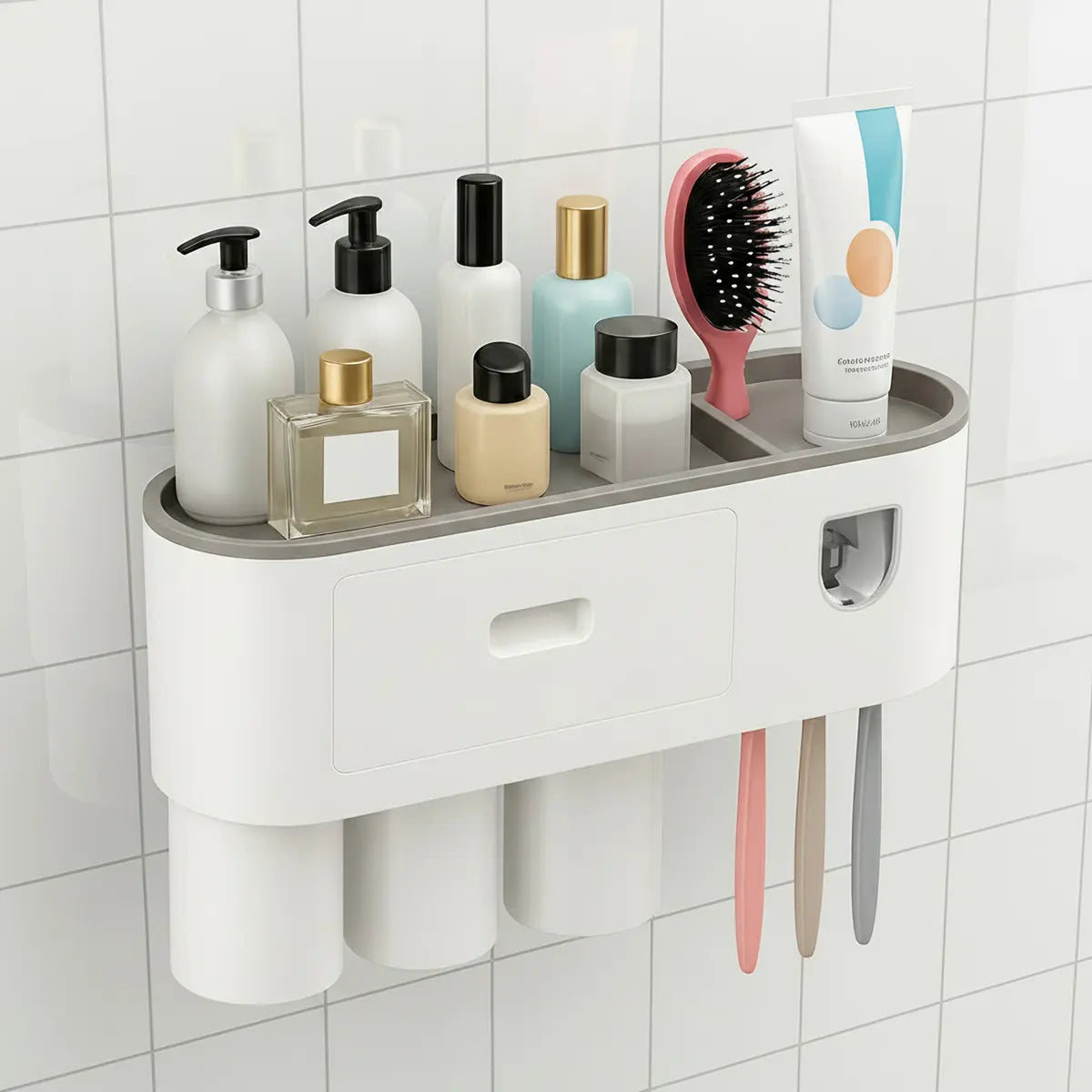Dispenser Automatico Pasta Dental Porta Cepillos Baño Cintek Pared