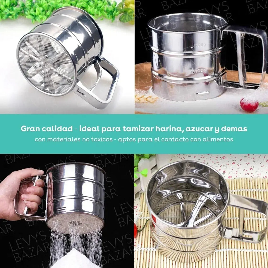 Set Completo de Repostería 5 en 1 – Balanza Digital + Tamiz de Harina + Termómetro de Cocina + Tapete de Silicona Antiadherente Horno y Rejilla de Enfriamiento