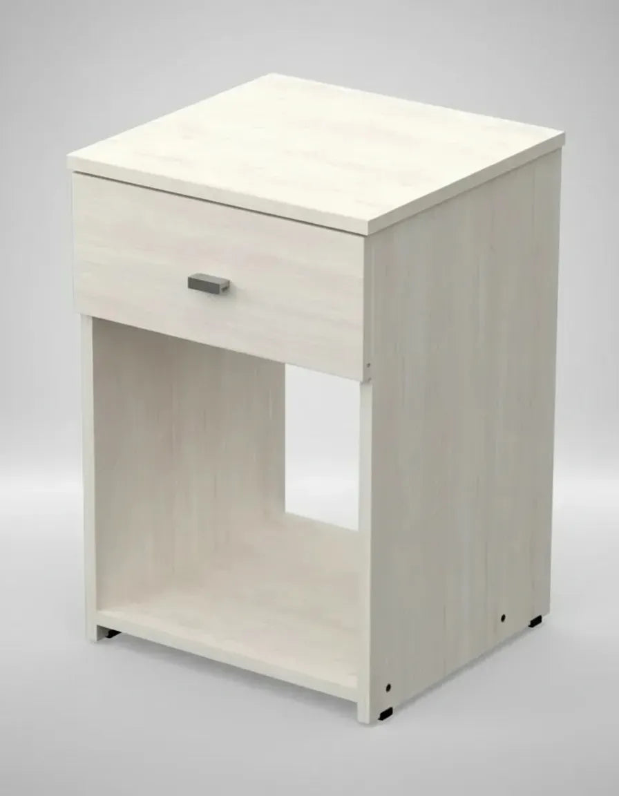 Mesa de Luz con Cajón y Correderas Metálicas 38cm - MDP 15mm Melamina