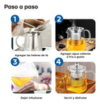Tetera De Vidrio Termico Con Filtro Infusor Waggs Acero Inox 750ml