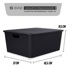 Caja Organizadora Simil Rattan Grande Xl Pack Por 3