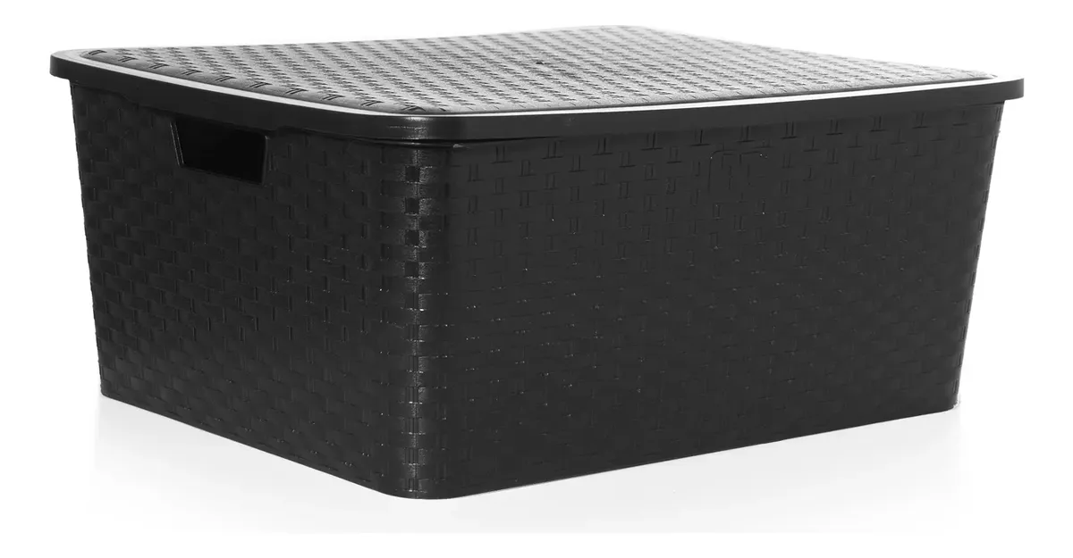 Caja Organizadora Simil Rattan Grande Xl Pack Por 3