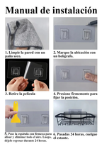 Set X5 Organizador Ducha Estante Bano Canasto Baño Adhesivo Negro