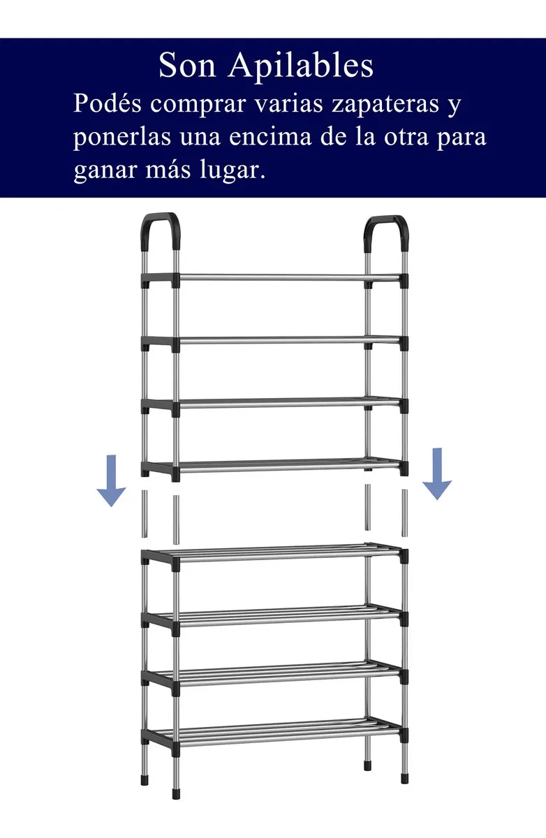 Zapateros Mueble Zapatos Organizador Zapatero De Metal Plateado De 8 Pisos