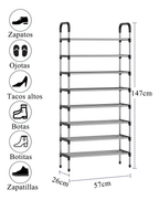 Zapateros Mueble Zapatos Organizador Zapatero De Metal Plateado De 8 Pisos