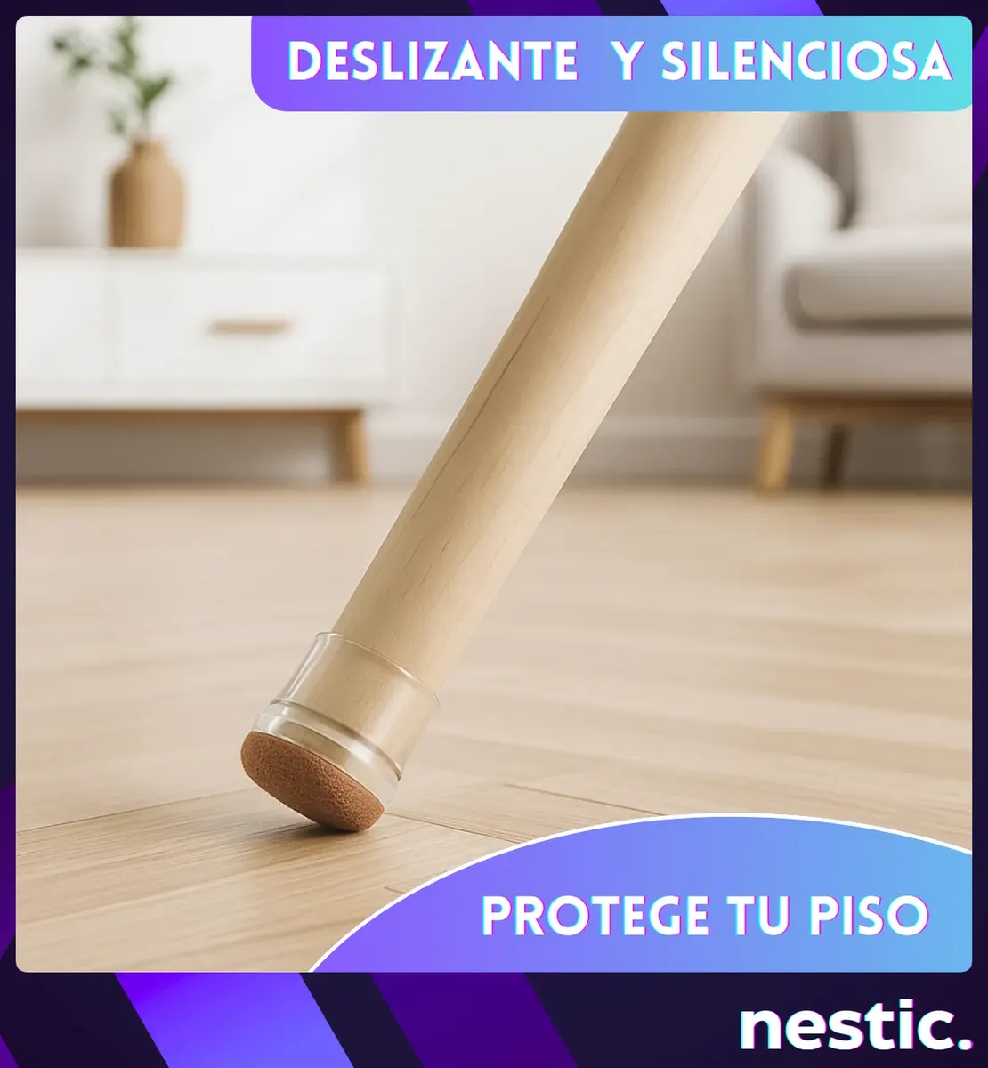 Protector Piso Pata Silla Mesa Circular Fieltro Regaton Premium X4 CIRUCULAR