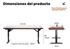Escritorio Regulable 120x60x15 Con Ajuste De Altura