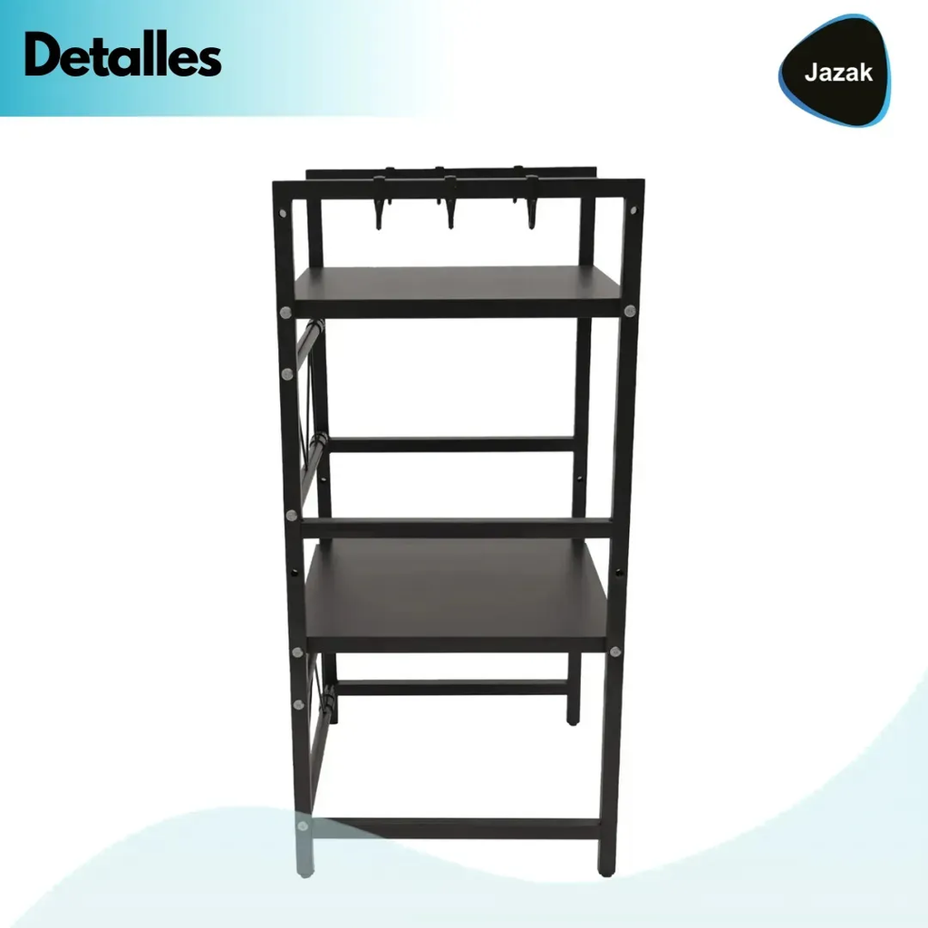 Organizador Extensible 2 Niveles Cocina Estante Microondas Negro