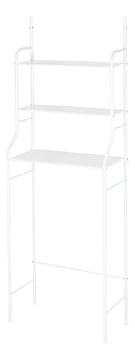 Mueble organizador de baño Toilet Rack MUEBLE ESTANTE REPISA BAÑO de metal color blanco - 47cm x 1.6m x 25cm