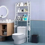 Mueble organizador de baño Toilet Rack MUEBLE ESTANTE REPISA BAÑO de metal color blanco - 47cm x 1.6m x 25cm