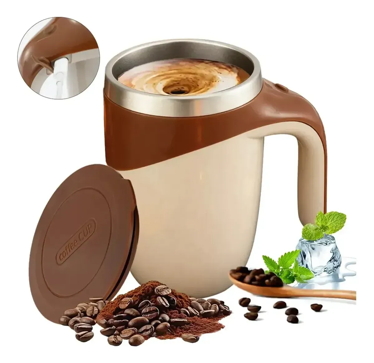 Taza Termica Mezclador Batidor Automatico Multiuso Con Usb