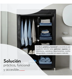 Organizador Ropa Armario Ropero Perchero Tela Hrp01 Negro