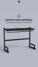 Escurridor Secaplatos Mtl De 65cm Color Negro Ideal Para Organizar Utensilios En La Cocina Hogar Y Bacha Diseño Moderno Y Duradero Facil De Montar Y